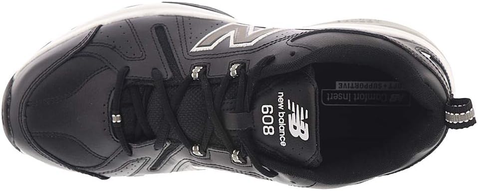 Мужские кроссовки New Balance 608 V5 для повседневной носки и тренировок, белый/черный — фото 3