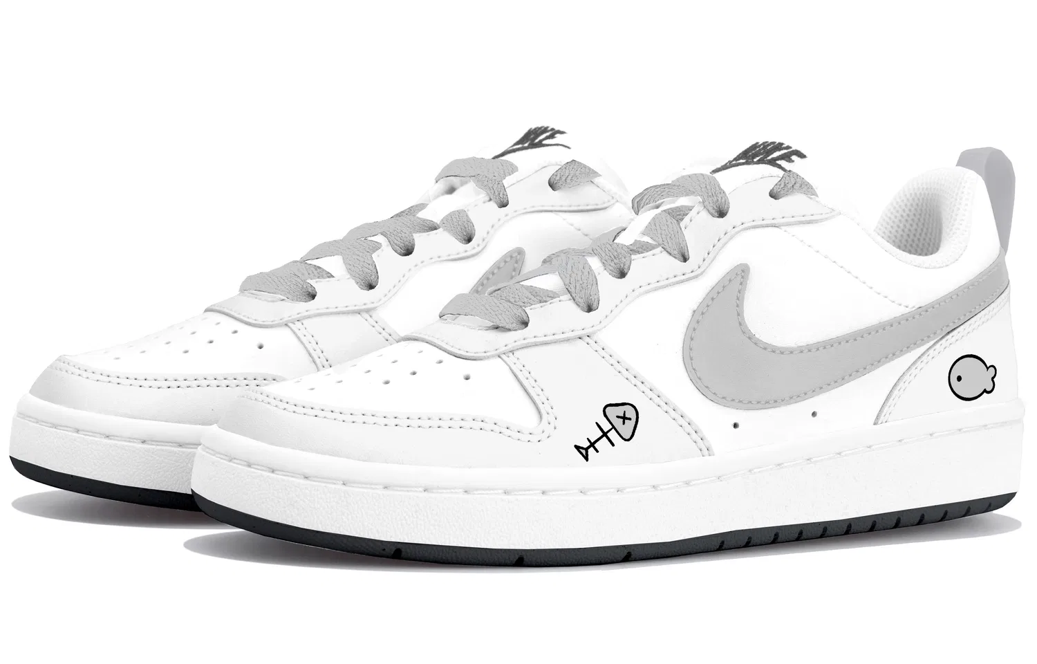 Кроссовки для скейтбординга Nike Court Borough Fish Gray Tone Low Top — фото 4