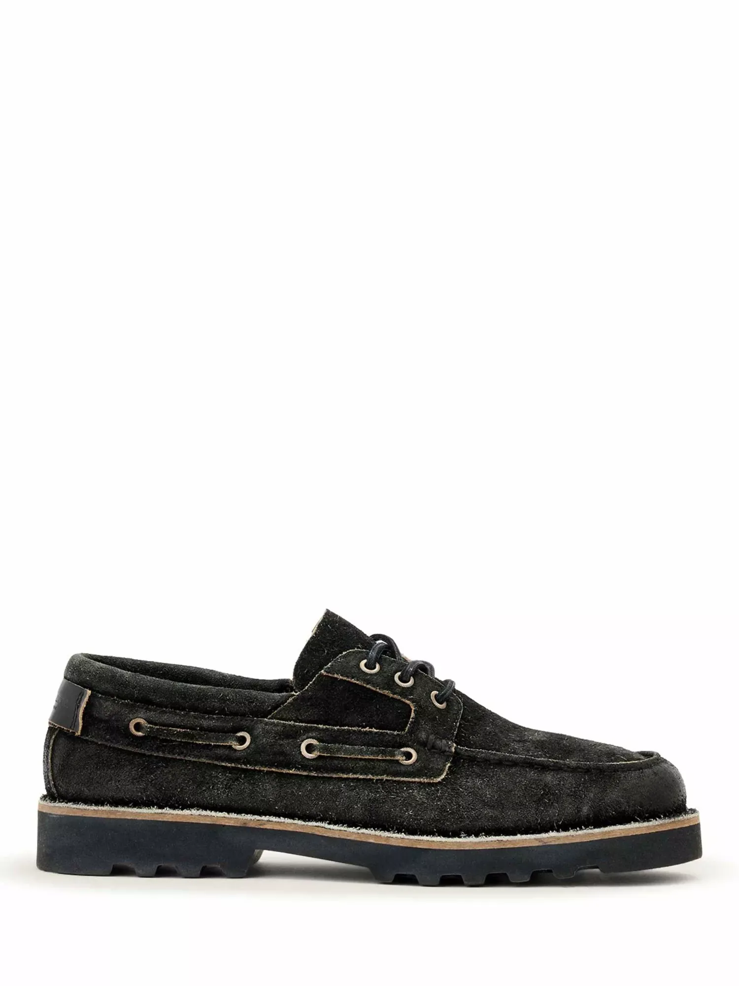 Замшевые лодочные туфли Skiff, серо-угольные AllSaints