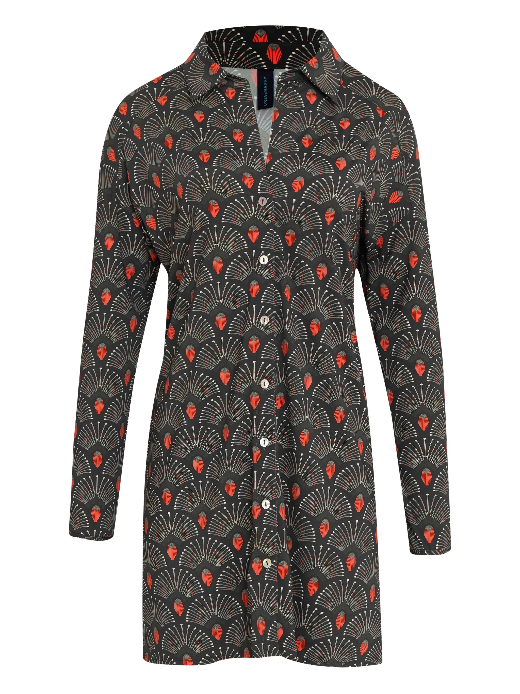 

Длинная рубашка Meline с цветочным принтом Lygia & Nanny, серый