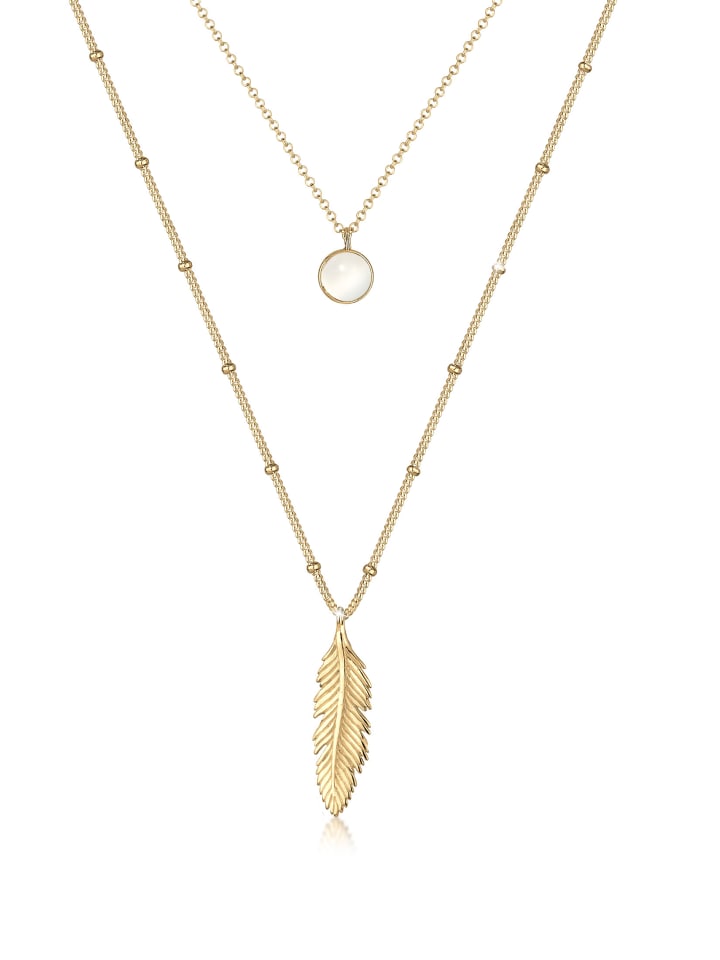 

Elli Колье из серебра 925 пробы с пером в золотой оправе