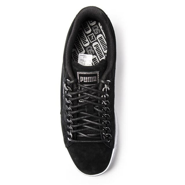 Замшевые классические женские кроссовки с цепочкой Puma, черный — фото 4