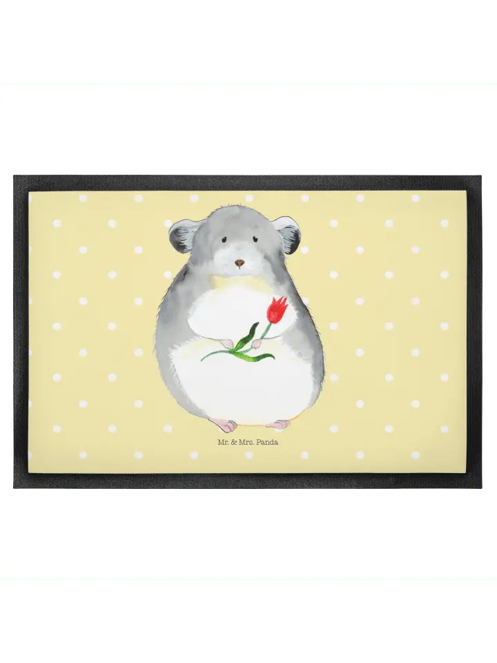 

Коврик для ног Mr. & Mrs. Panda, желтый пастельный