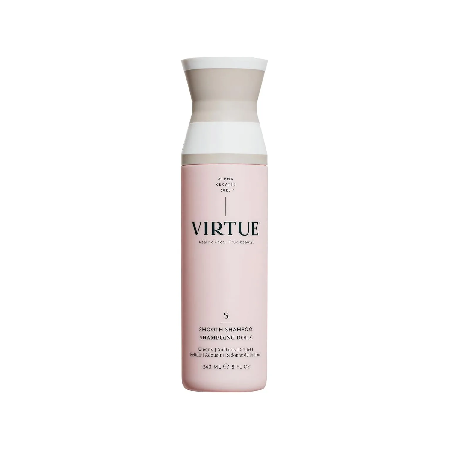 Шампунь VIRTUE Smooth без сульфатов для контроля пушистости кудрявых волос, безопасен для всех типов волос, подходит для окрашенных волос. 237 мл (.)
