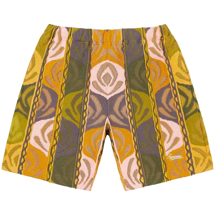 Вязаные шорты Supreme Abstract Textured Knit Short, зеленый
