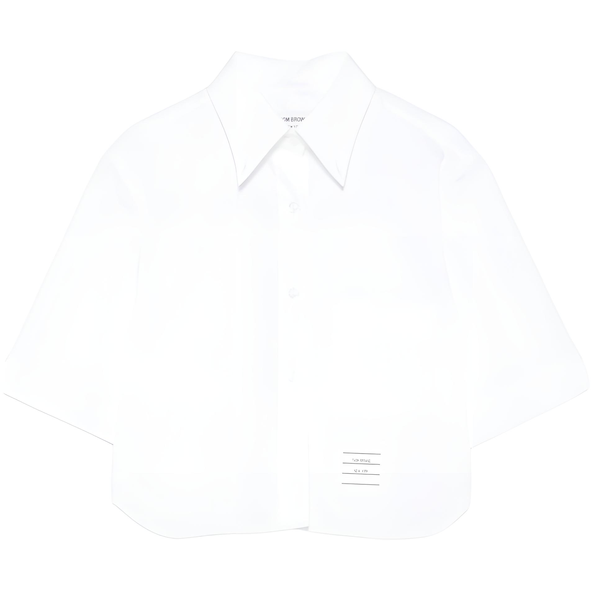

Короткая поплиновая рубашка THOM BROWNE, белый