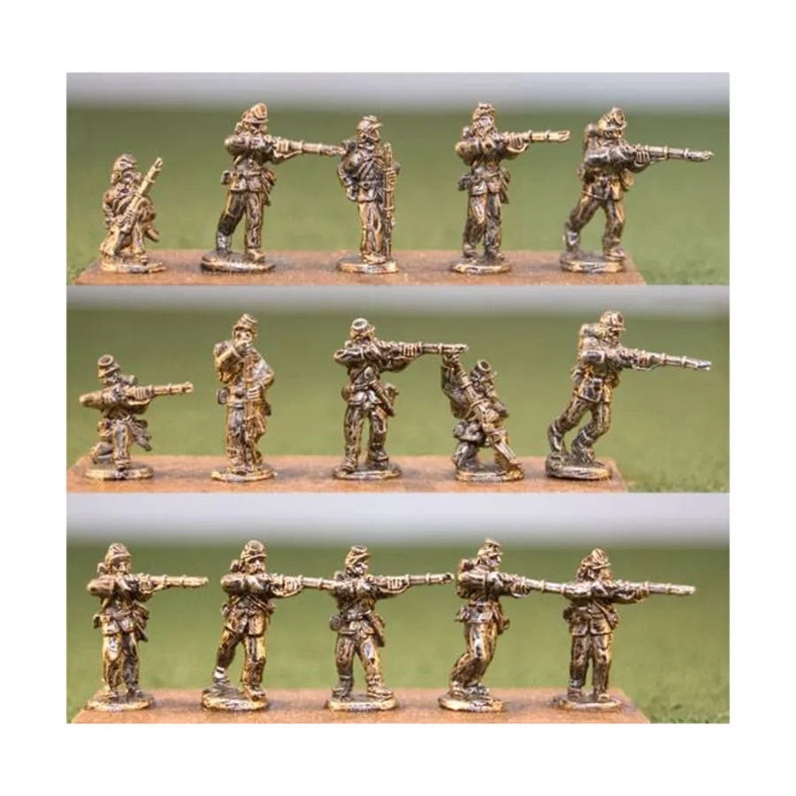 

Пехота – Стрельба с рюкзаком, Blue and the Gray Miniatures - Confederate (15mm)