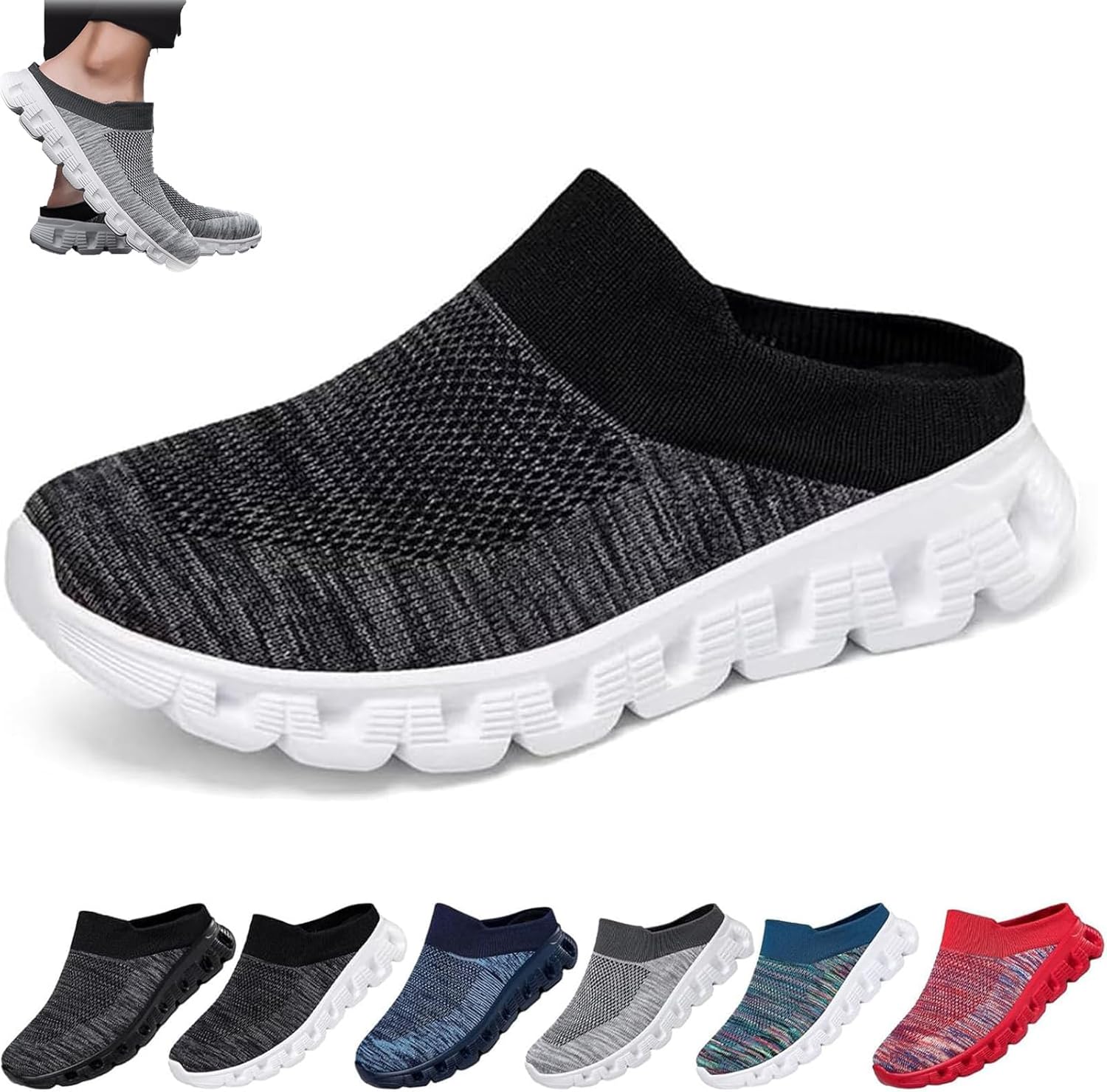 

Плетеные дышащие мужские шлепанцы с отверстиями, повседневная обувь, сетчатые слипоны для прогулок, летние сандалии Generic, белый