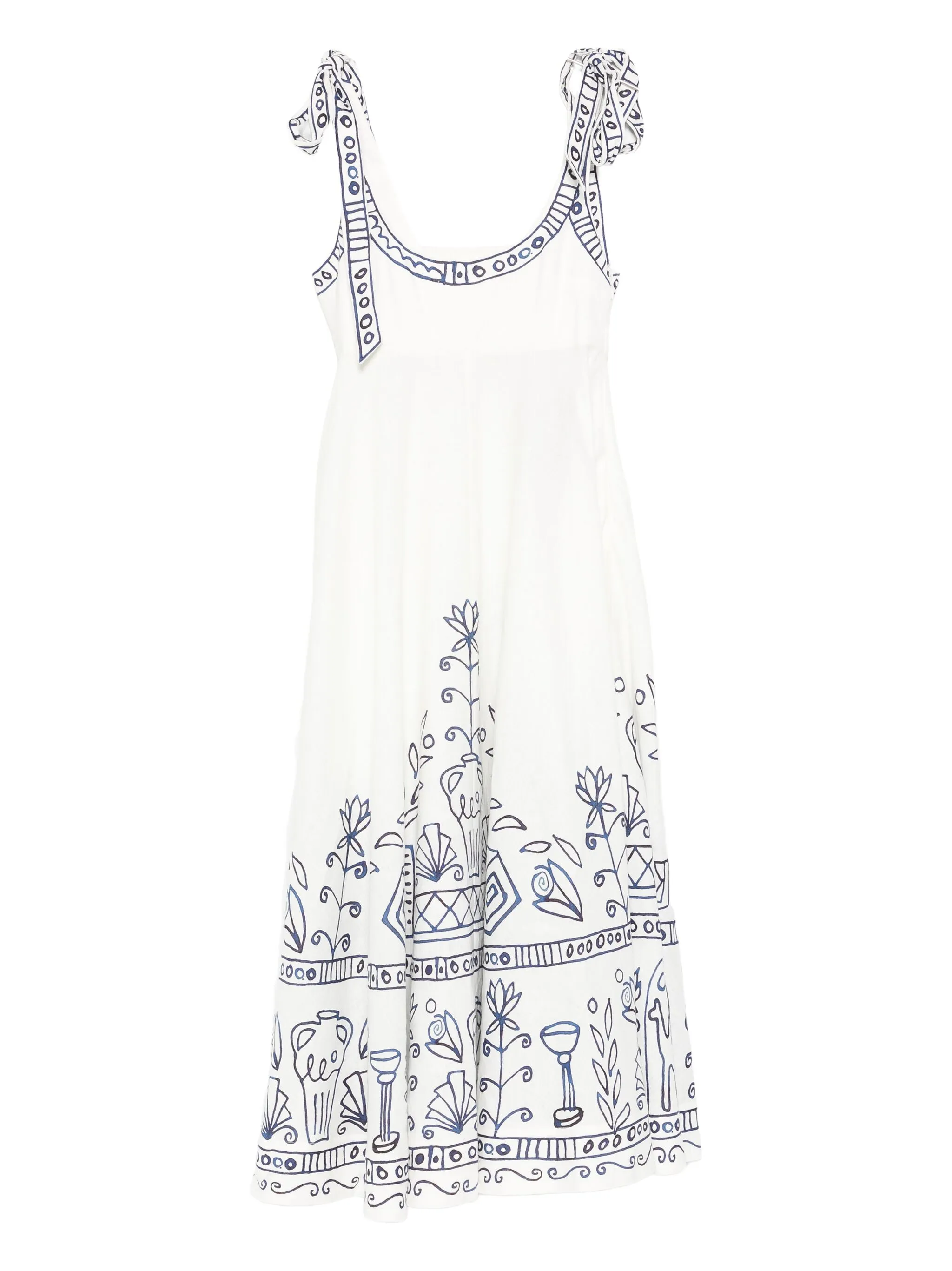 

Платье с принтом X Lrnce Leela с глубоким вырезом горловины Alemais, белый