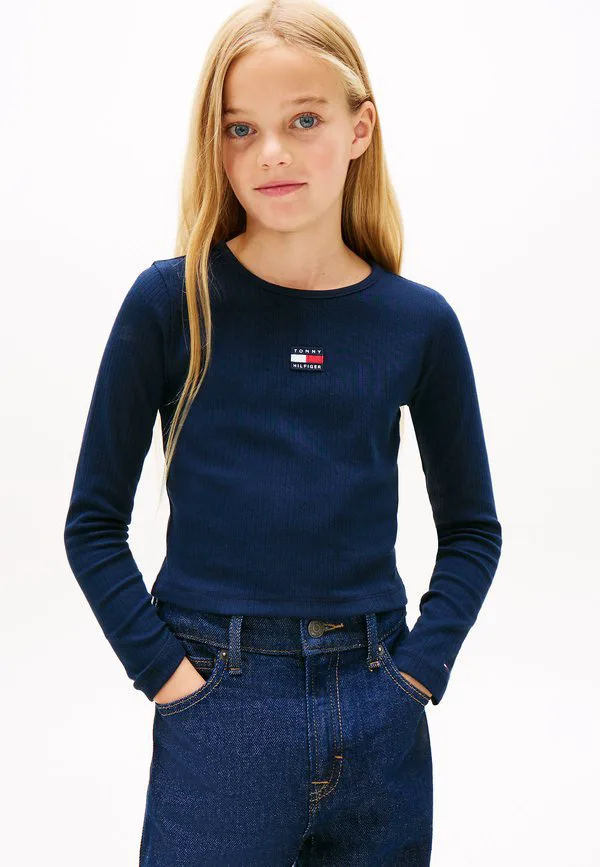 Футболка с длинным рукавом heritage, очень облегающего кроя. Tommy Hilfiger, Dark Night Navy — фото 2
