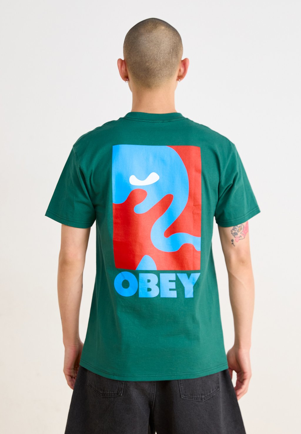 

Футболка с принтом CROPPED ICON Obey Clothing, зеленый