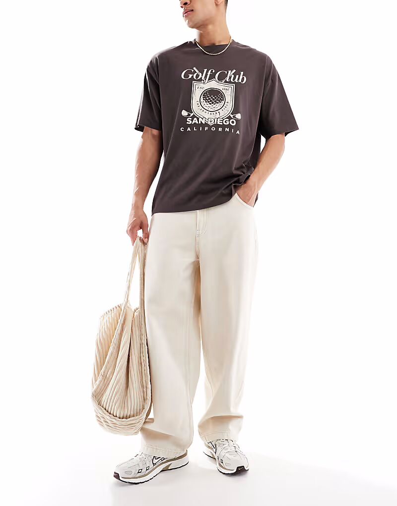 

Джинсы Bershka super baggy цвета экрю