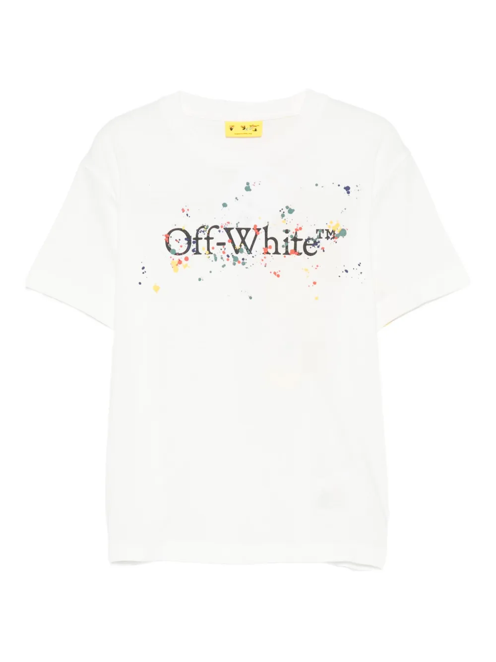 

Футболка с принтом логотипа и эффектом брызг краски OFF-WHITE KIDS, белый