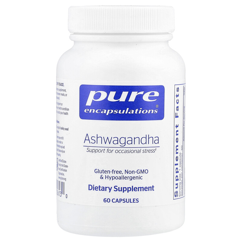

Pure Encapsulations, Ашваганда, 500 мг, 60 капсул