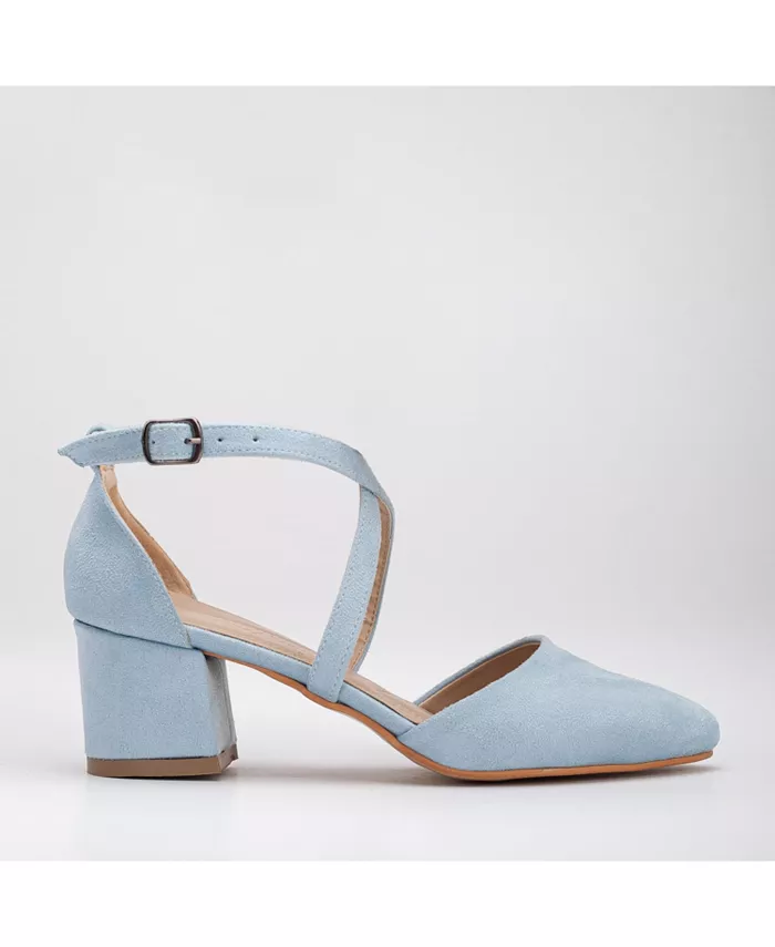 Туфли Dolly на низком квадратном каблуке Forever & Always Shoes, синий