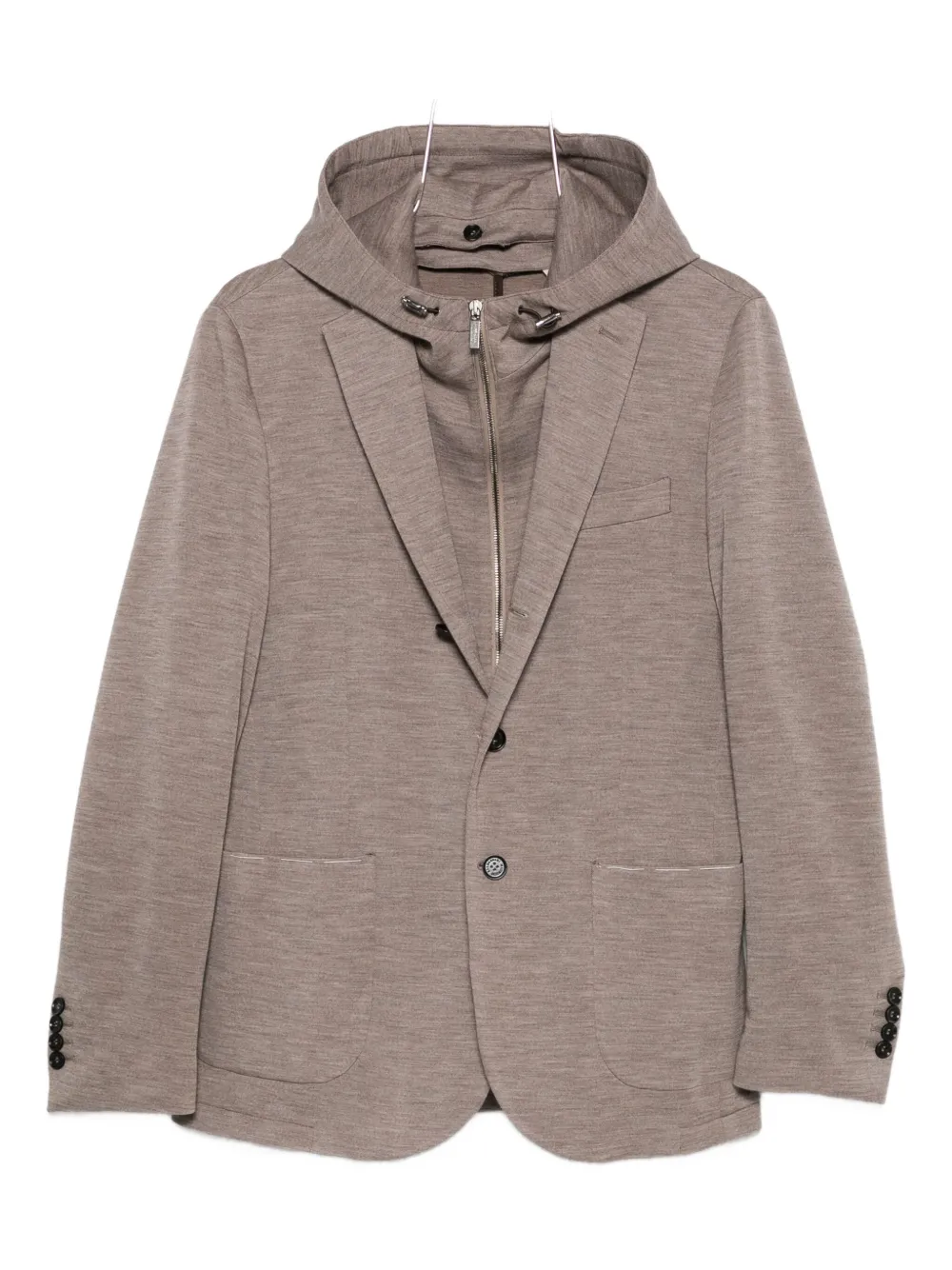 

Куртка с капюшоном и вставками Maurizio Baldassari, коричневый