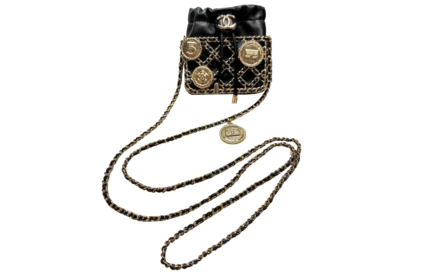 

Кожаная черная сумка через плечо CHANEL
