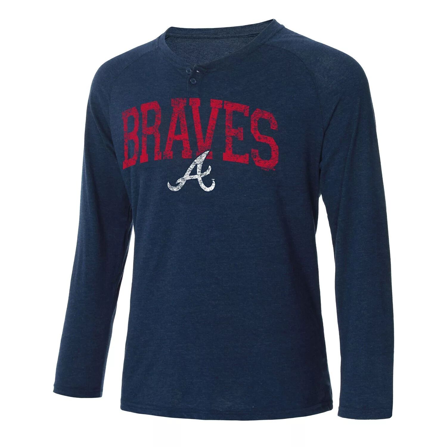 

Мужская футболка Concepts Sport Navy Atlanta Braves Inertia Raglan с длинным рукавом в стиле Хенли