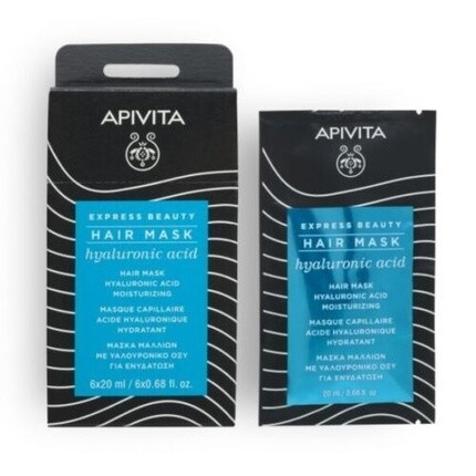 

Маска для волос Express Beauty увлажняющая с гиалуроновой кислотой 20мл, Apivita