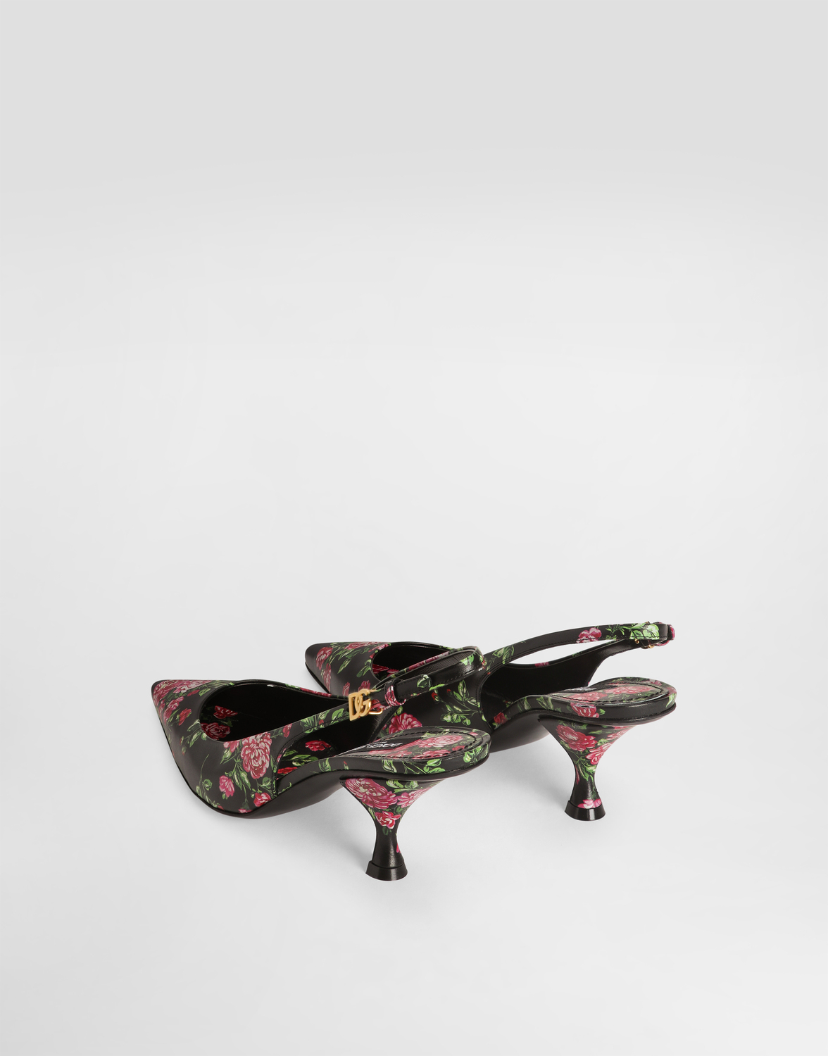 Туфли-слингбэки lollo из телячьей кожи с принтом роз Dolce & Gabbana, мультиколор — фото 3