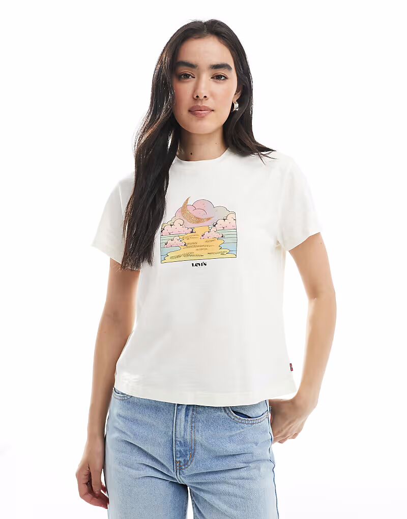 

Классическая футболка с рисунком Луны белого цвета Levi'S, Белый, Классическая футболка с рисунком Луны белого цвета Levi'S