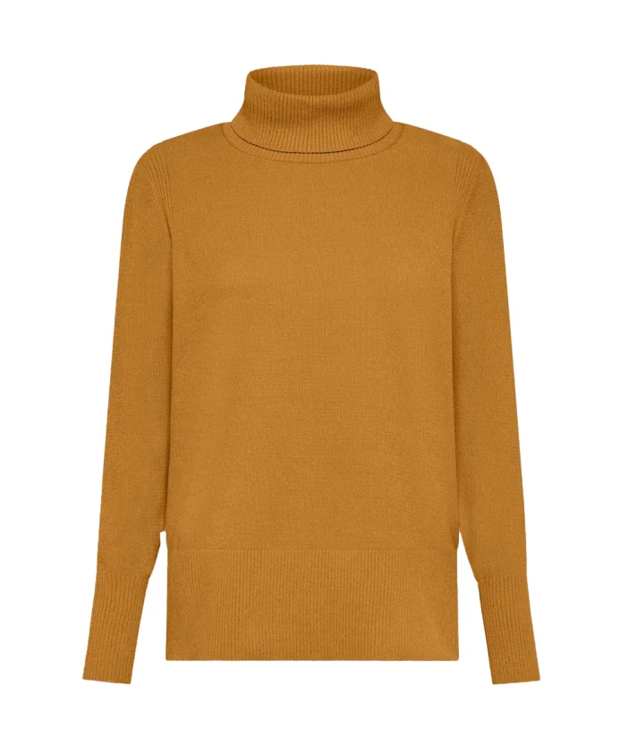 

Стильный вязаный свитер с высоким воротником Rrd, оранжевый