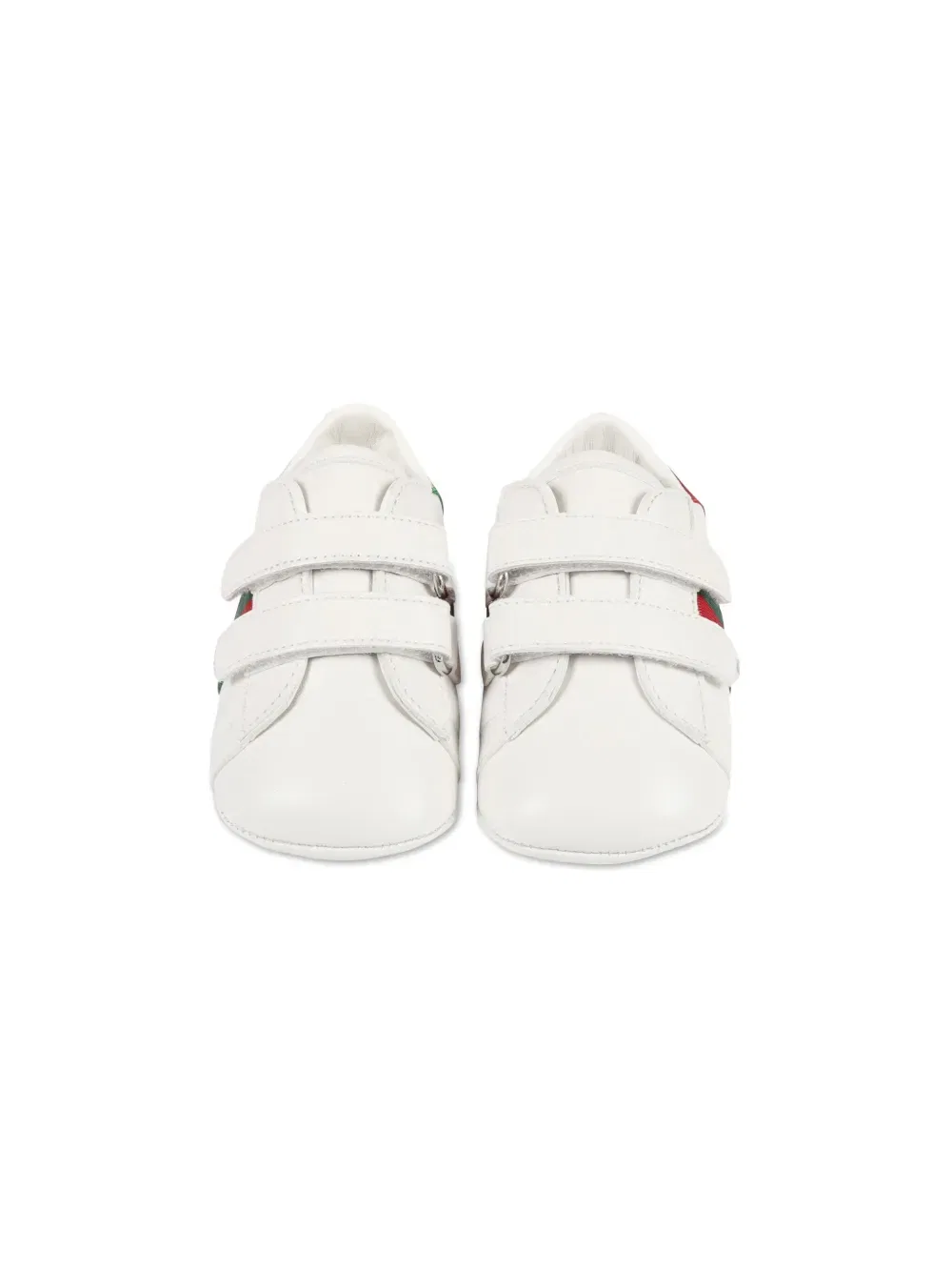 Фирменные кожаные ботинки для первых шагов с боковой полосой Gucci Kids, белый — фото 2
