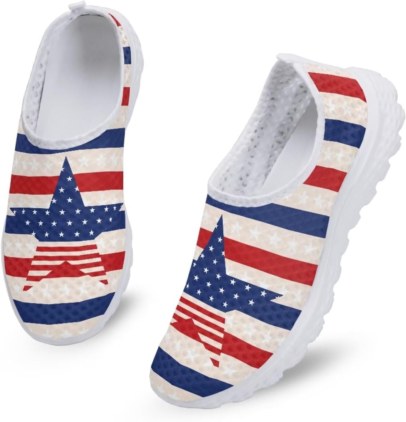 

Кроссовки Kuiaobaty Fashion легкие, дышащие, слипоны для ходьбы, спортивная повседневная обувь, лоферы для женщин и мужчин, American Flag Star