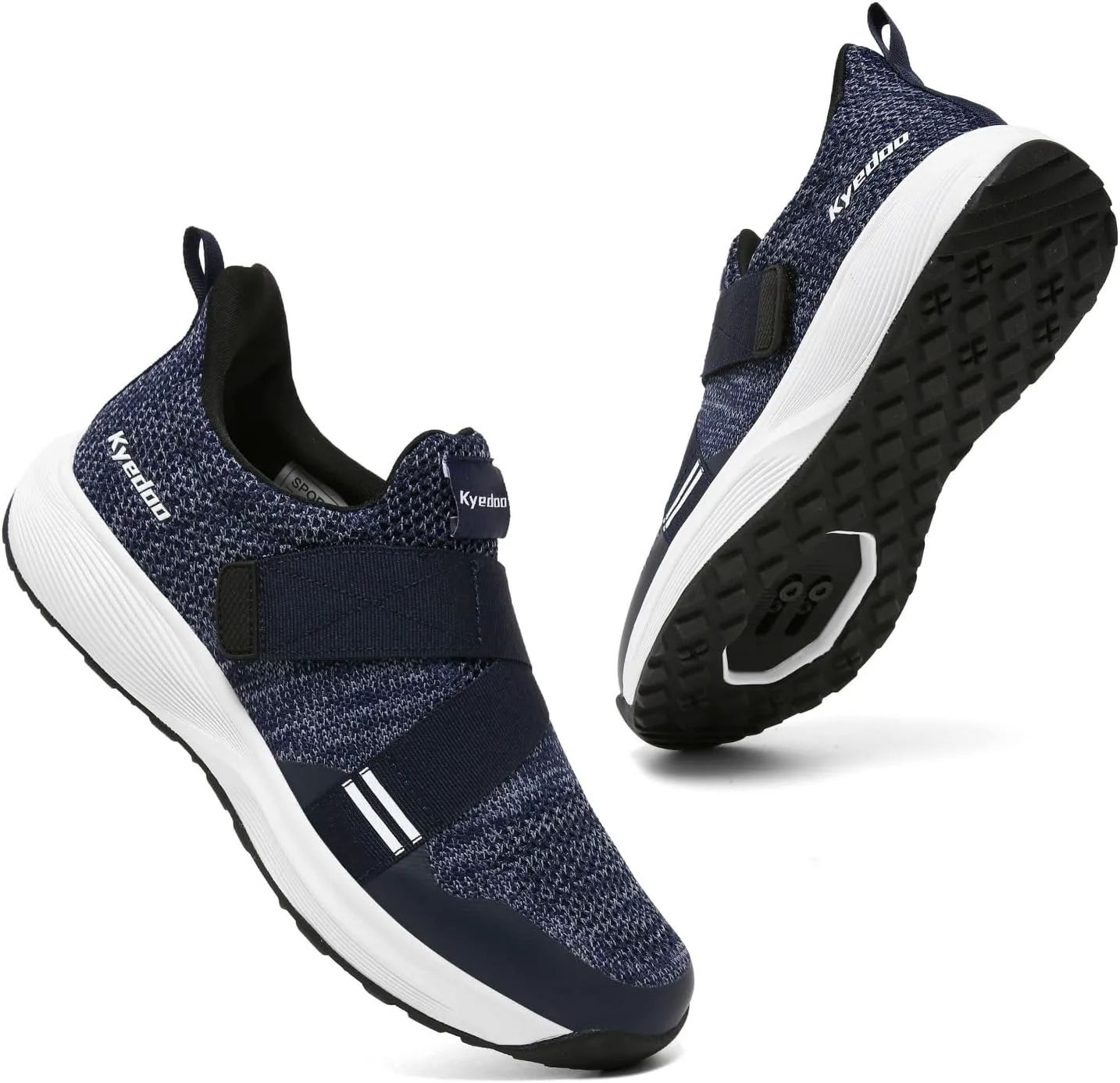 

Мужские велосипедные туфли для помещений Kyedoo, совместимые с шипами SPD, удобные для ходьбы велотуфли, шипы включены, синий