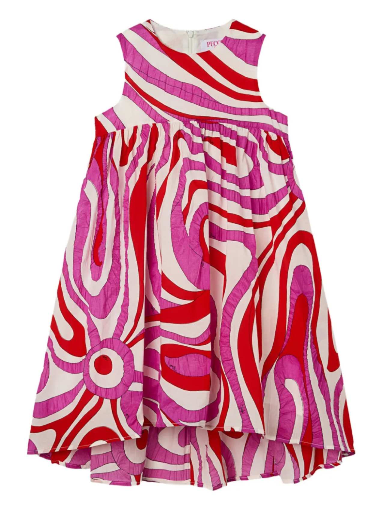 

Платье без рукавов с принтом «мармо» PUCCI Junior, белый