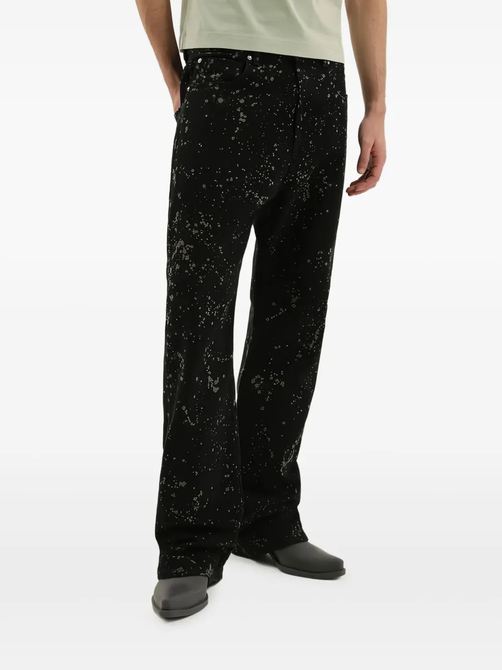 

Джинсы с поясными петлями и эффектом брызг 1989 Studio, черный