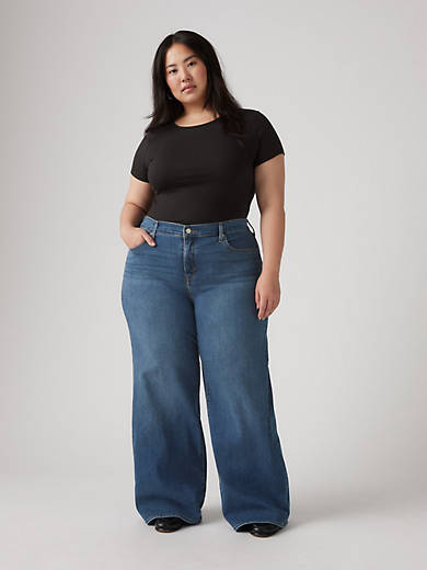 

318 Формирующие широкие женские джинсы (размер плюс) Levi's, цвет Clever Girl Plus - Dark Wash