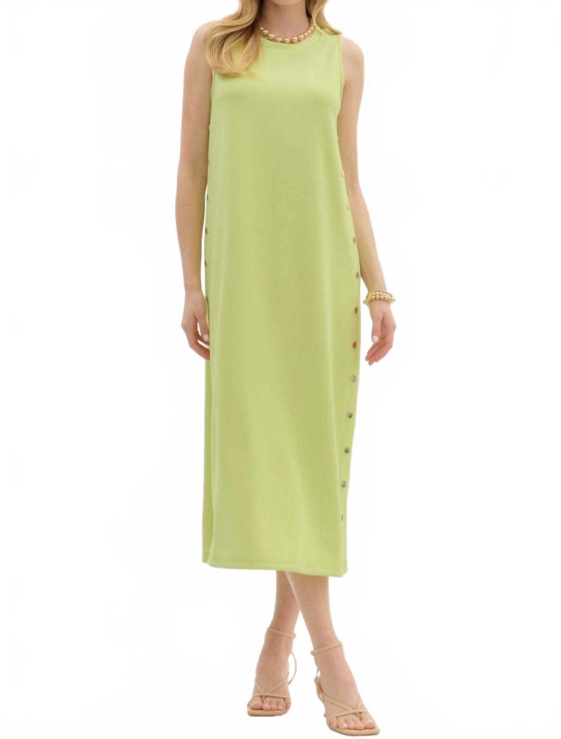 

Платье миди с фактурной отделкой в ​​рубчик, лаймового цвета Entro, Lime