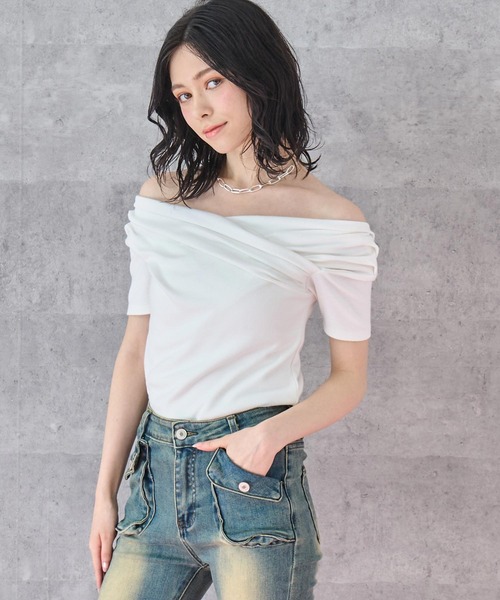 

Футболка трикотажная с открытыми плечами ANAP, белый