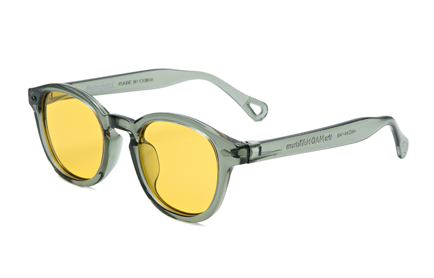 

The MAD HATcher Овальные солнцезащитные очки TR90 унисекс, Transparent Gray Frame with Yellow Polarized Lens