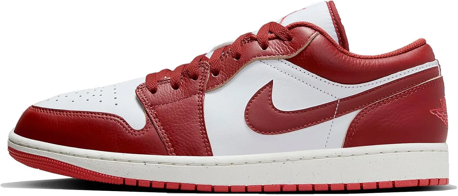 Кроссовки мужские Nike Air Jordan 1 Low, White/Lobster/Sail/Dune Red