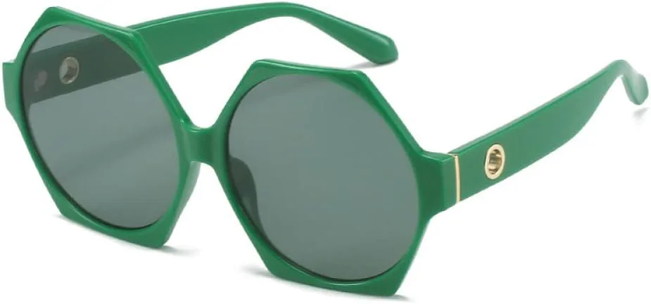 

Солнцезащитные очки в крупной шестиугольной оправе для женщин, солнцезащитные очки с заклепками для мужчин и женщин, солнцезащитные очки UV400 LANGSER, C3