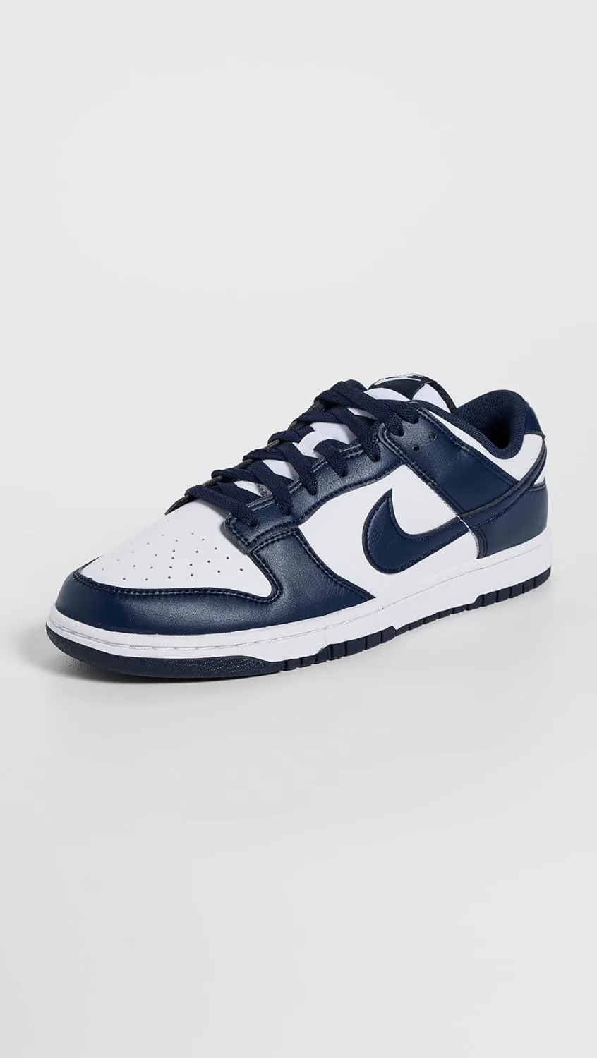 Мужские скейтбордистские кроссовки Nike Dunk Low Retro, белый/темно-синий — фото 2