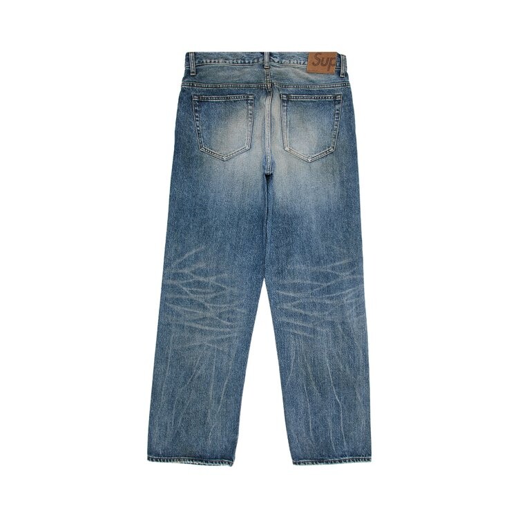 Джинсы Supreme Distressed Loose Fit Selvedge Jean, цвет Washed Indigo — фото 2