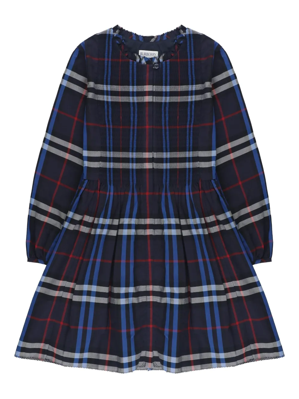 

Платье в плиссированную клетку BURBERRY KIDS, синий