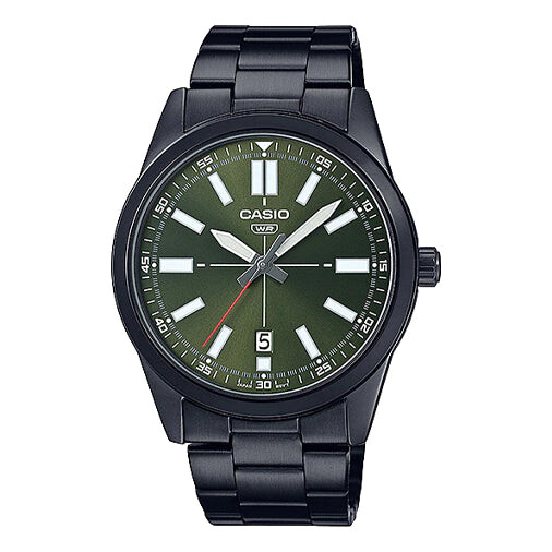 

Часы Casio Dress Pointer Display Analog Watch 'Metallic Black Green', зеленый