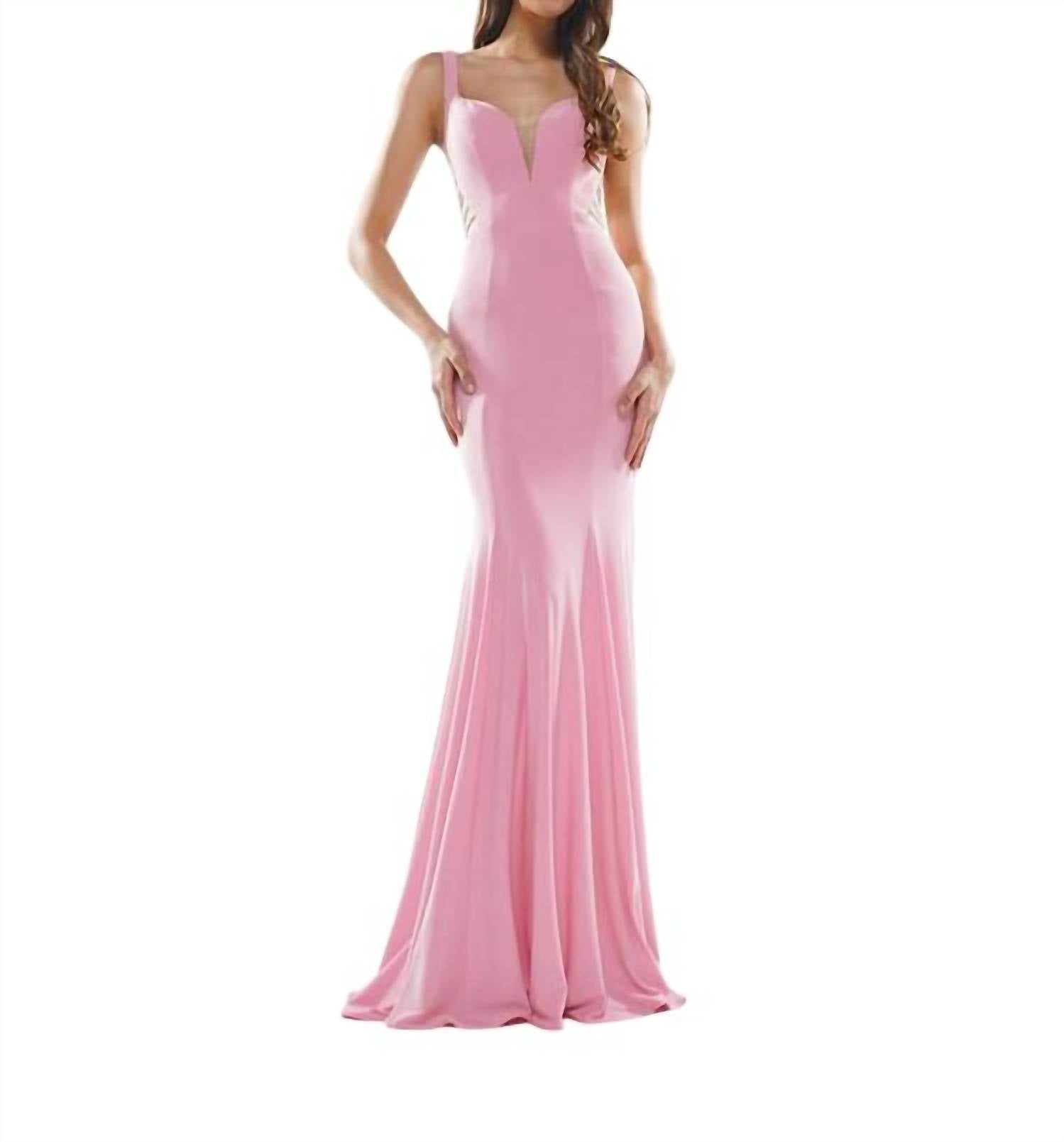 

Приталенное длинное платье в розовом цвете COLORS DRESS