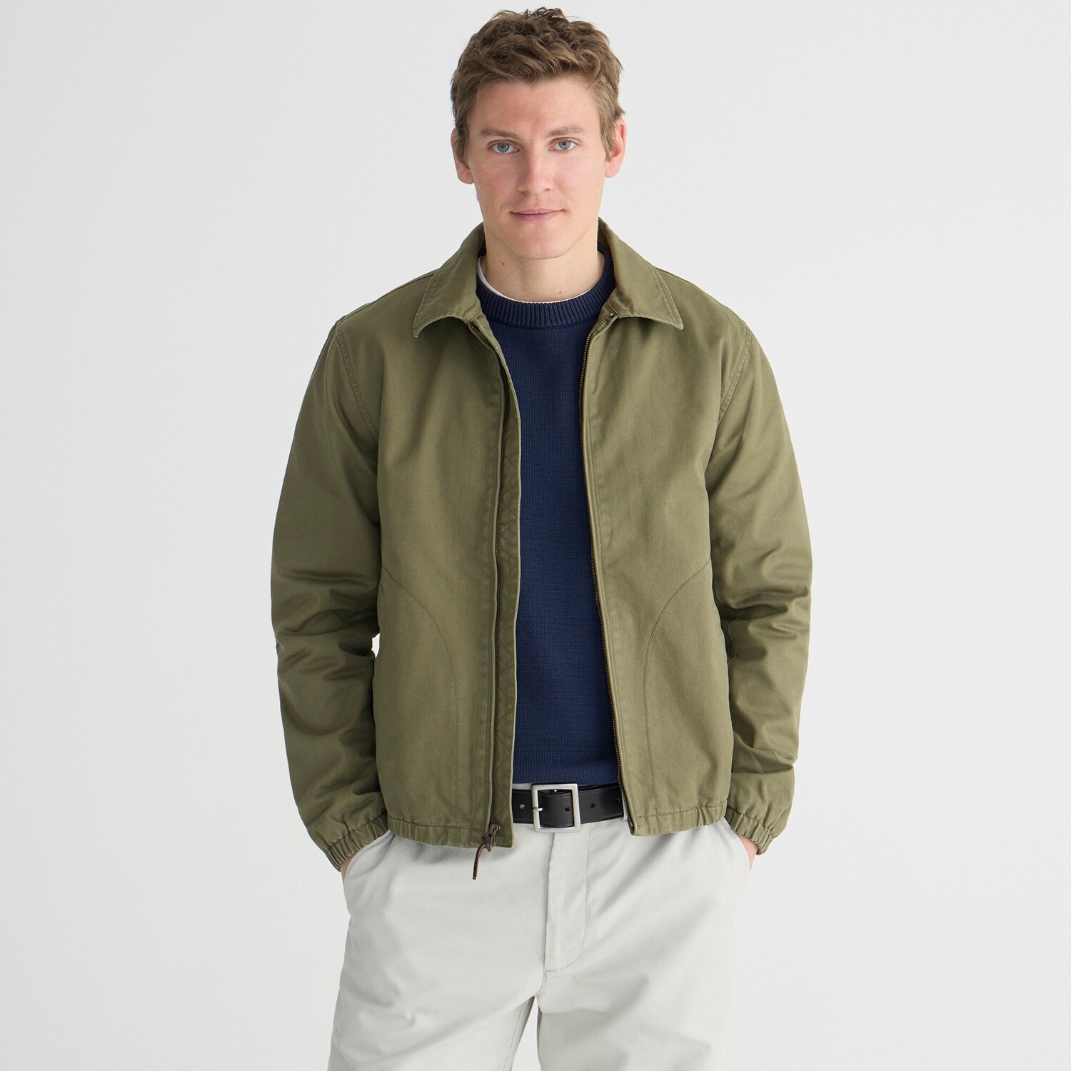 

Пиджак из хлопчатобумажной саржи Harrington, зеленый