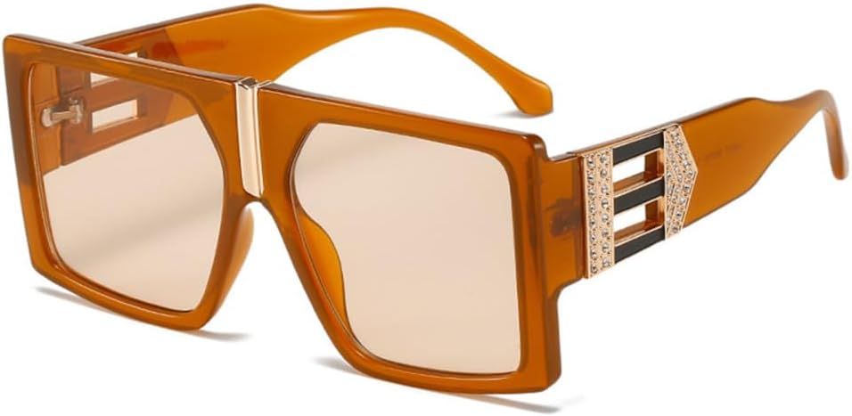 

Ретро женские солнцезащитные очки, мужские солнцезащитные очки с заклепками и защитой от УФ-излучения UV400, многоугольные солнцезащитные очки для мужчин LANGSER, Orange Tea