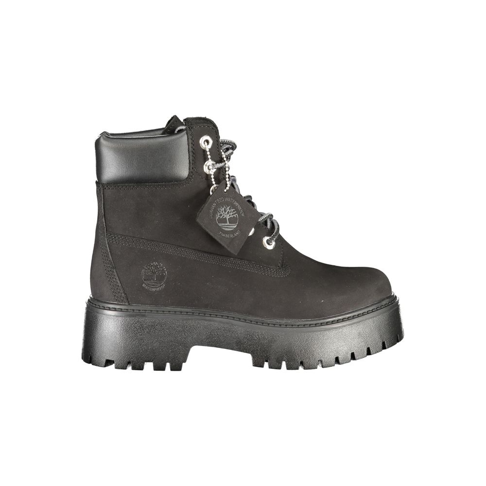 Черные кожаные женские ботинки Timberland, черный