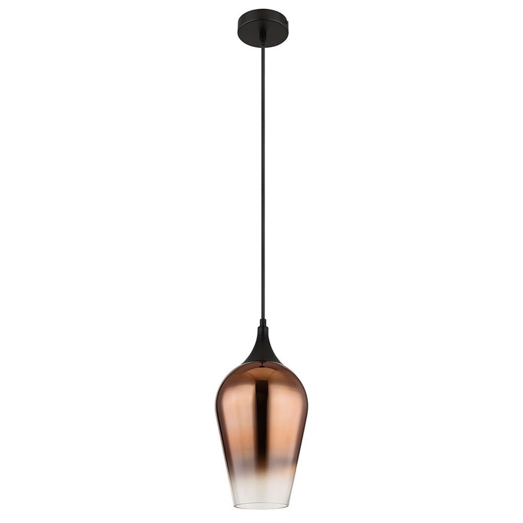 

Подвесной светильник, черный, медное стекло, H 120 см Globo Lighting
