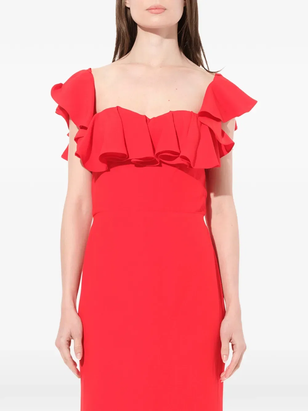 Вечернее платье со спущенными рукавами Alexander Mcqueen, красный — фото 2