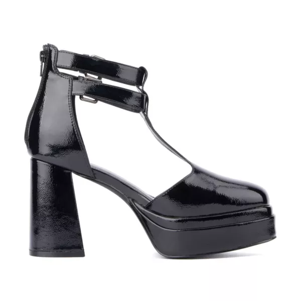 Женские туфли Мария на платформе и широком каблуке Fashion To Figure, цвет cognac patent — фото 2
