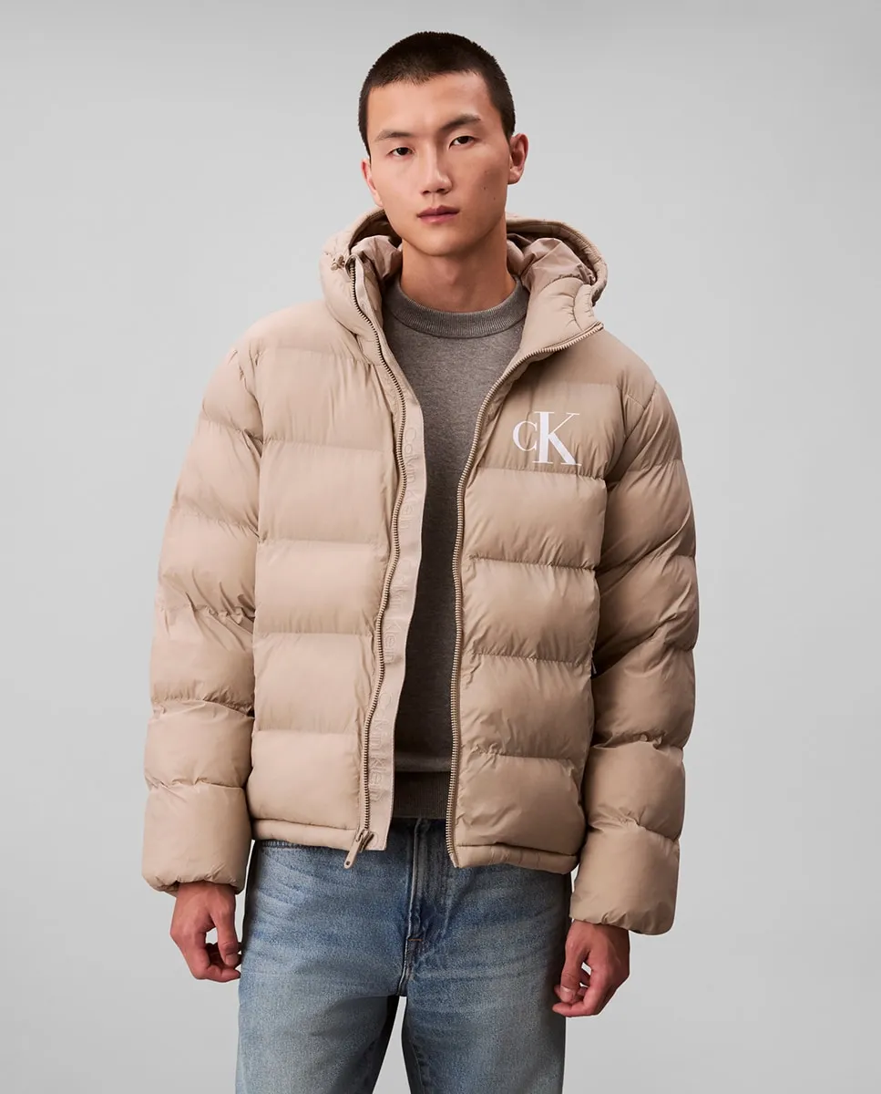 

Мужская пуховая куртка с монограммой Calvin Klein Jeans, серый