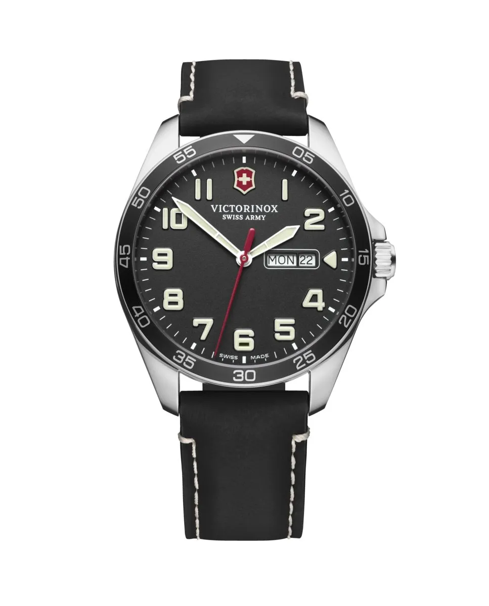 

Мужские часы Fieldforce V241846 с кожаным и черным ремешком Victorinox, черный